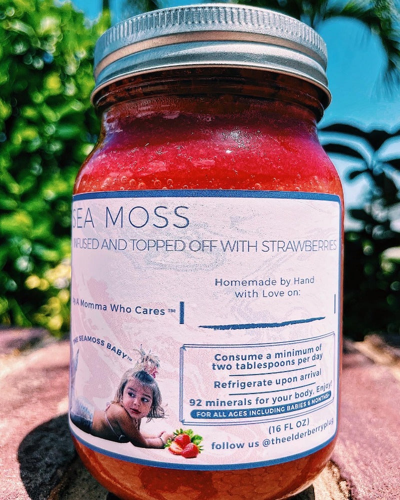 Moss + Strawberries, & a layer of Strawberry Juice